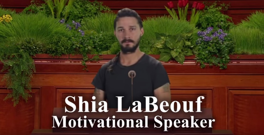 Shia LeBouf at LDS General Conference?