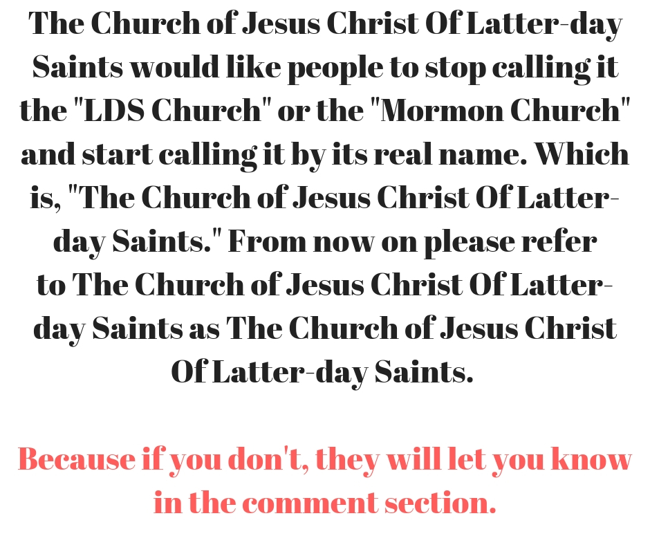 We Heard You, The Headline Says Mormon Instead Of The Church Of Jesus Christ Of Latter-day Saints